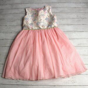 Purple Rose Girl's Party Dress Size 16 Pink Tulle Mesh Embroidered Jewel